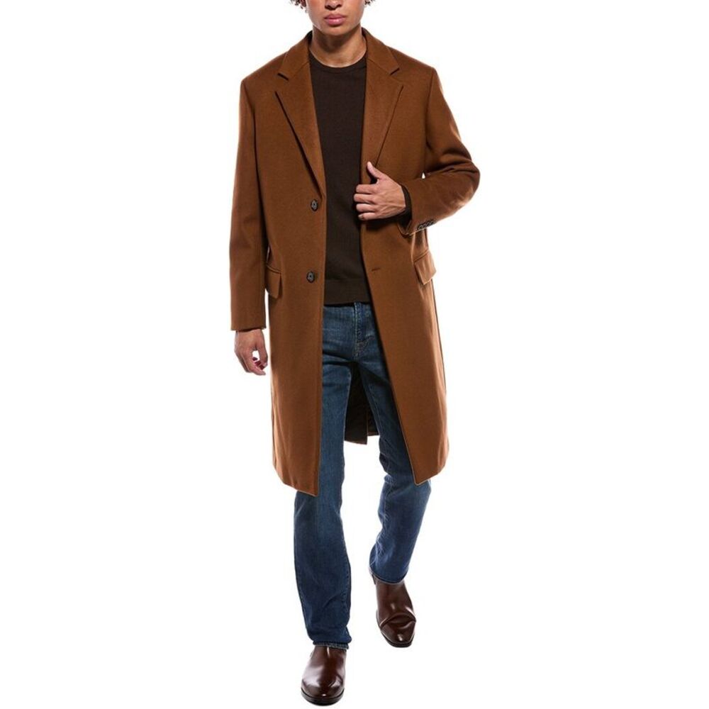 Theory Mens  2-Button Wool & Cashmere-Blend Coat, Brown